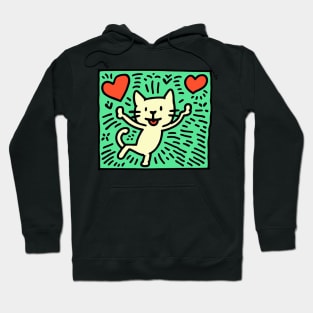 Funny Keith Haring, cat lover Hoodie